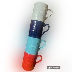 Lenox Kate Spade Stacking Multi Color Coffee Mug Set